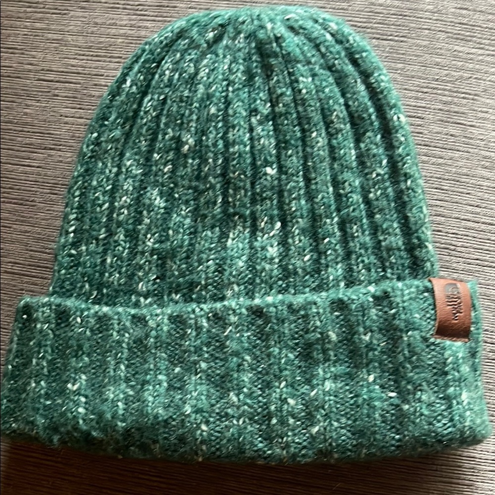 The North Face Green and Brown Knitted Beanie Hat